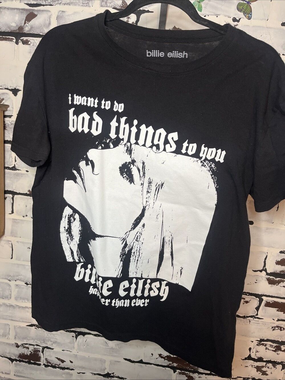Billie Eilish T-Shirt Happier Than Ever I Want To Do Bad Things To You Size XL